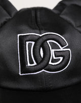 Dolce & Gabbana Men Black Velvet Animal Ears Baseball Cap Hat