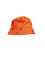 Dolce & Gabbana Orange Crystal Embellished Bucket Fisherman Cap Hat