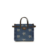 Valentino Garavani Blue Cotton Handbag