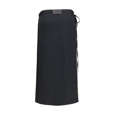 Calvin Klein Black Viscose Long Skirt