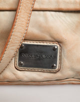 Dolce & Gabbana Beige Vintage Leather Logo Plaque Shoulder Borse Men Bag