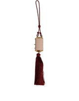 Dolce & Gabbana Pink Exotic Leather Mini Mirror Tassel Makeup Bag