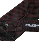 Dolce & Gabbana Black Red Patterned 100% Silk Adjustable Men Necktie Tie