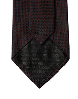 Dolce & Gabbana Black Red Patterned 100% Silk Adjustable Men Necktie Tie