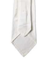 Dolce & Gabbana White Solid Silk Blend Adjustable Men Tied Necktie Tie
