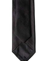 Dolce & Gabbana Black Solid 100% Silk Adjustable Men Tied Necktie Tie