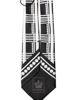 Dolce & Gabbana Black White Abstract Silk Adjustable Men Tied Necktie Tie