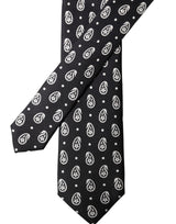 Dolce & Gabbana Black Paisley 100% Silk Adjustable Men Tied Necktie Tie