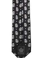 Dolce & Gabbana Black Paisley 100% Silk Adjustable Men Tied Necktie Tie