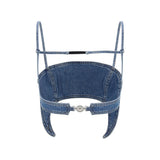 Marine Serre Blue Denim Shirt