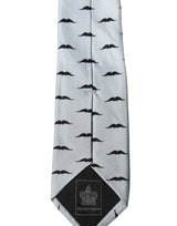 Dolce & Gabbana Light Gray Mustache Fantasy Silk Adjustable Necktie Tie