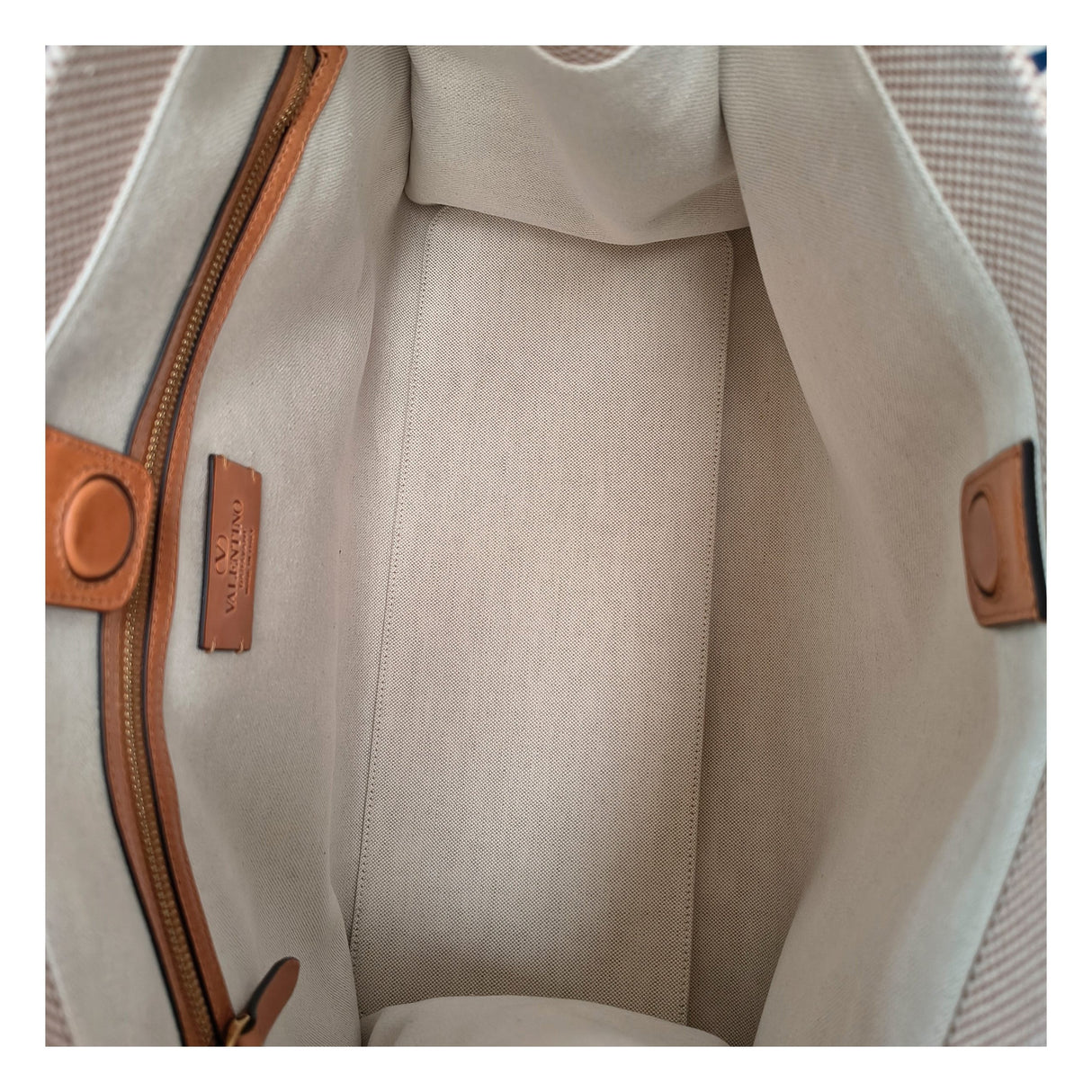 Valentino Garavani Beige Fabric Handbag
