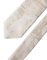 Dolce & Gabbana Off White Floral Silk Adjustable Men Tied Necktie Tie
