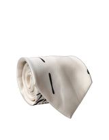 Dolce & Gabbana White Tattoo Floral Silk Adjustable Men Tied Necktie Tie