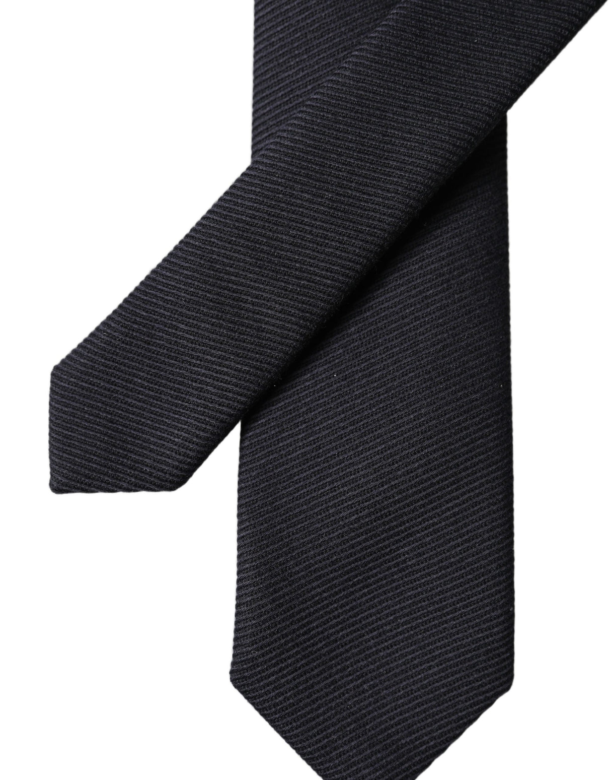 Dolce & Gabbana Black Solid 100% Silk Adjustable Men Tied Necktie Tie