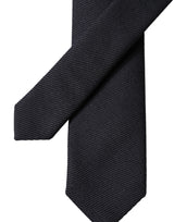 Dolce & Gabbana Black Solid 100% Silk Adjustable Men Tied Necktie Tie