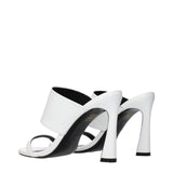 Versace White Leather Stiletto Heel Sandals