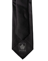 Dolce & Gabbana Black Solid Silk Satin Wide Adjustable Men Necktie Tie