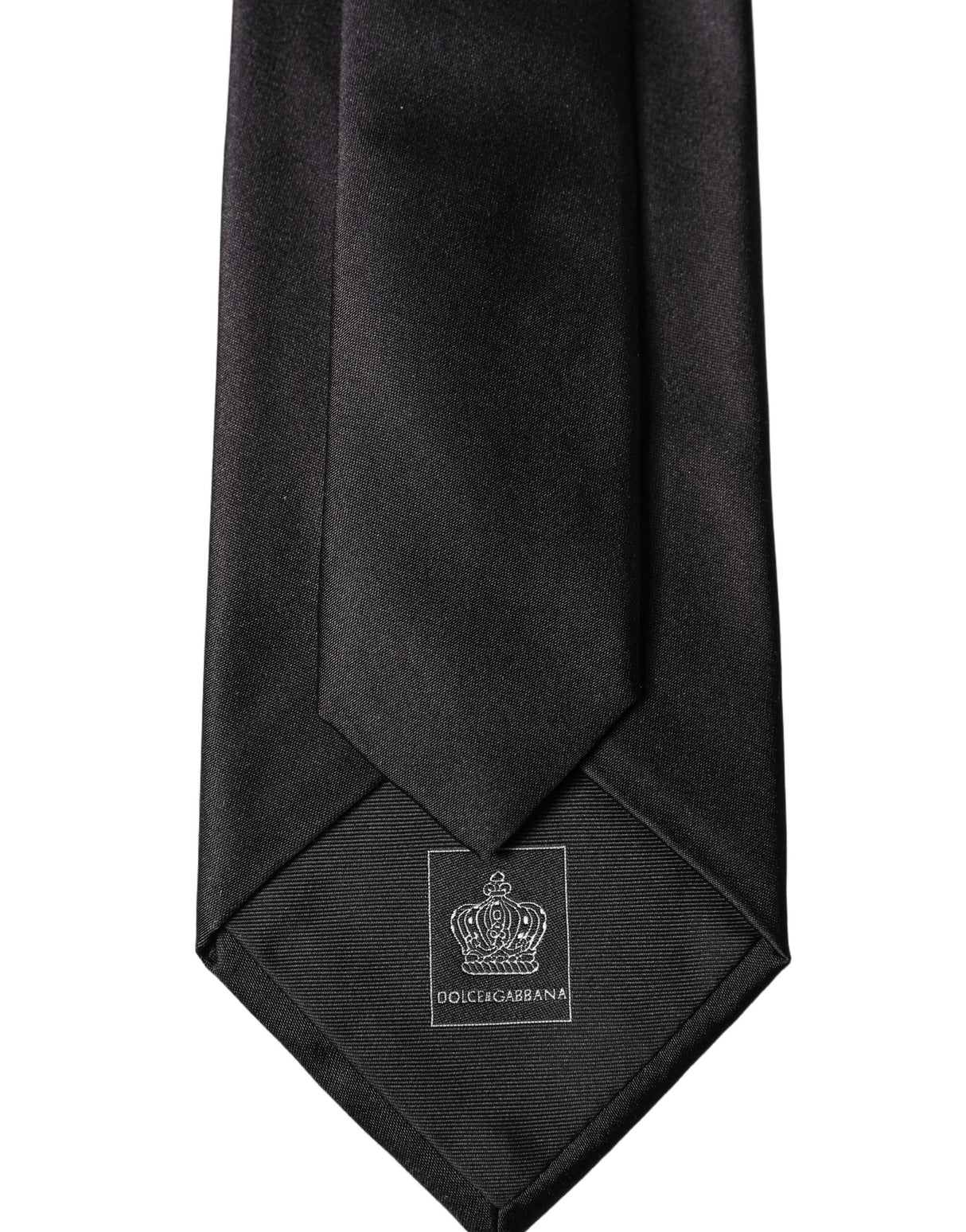 Dolce & Gabbana Black Satin 100% Silk Adjustable Women Tied Necktie Tie
