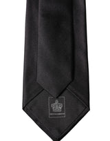 Dolce & Gabbana Black Satin 100% Silk Adjustable Women Tied Necktie Tie