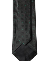 Dolce & Gabbana Black Geometric Silk Adjustable Men Tied Necktie Tie