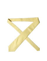 Dolce & Gabbana Yellow Solid Satin Silk Adjustable Women Tied Necktie Tie