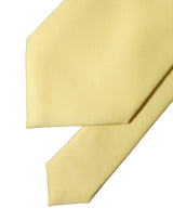 Dolce & Gabbana Yellow Solid Satin Silk Adjustable Women Tied Necktie Tie