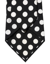 Dolce & Gabbana Black White Polka Dot Silk Adjustable Women Necktie Tie