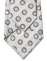 Dolce & Gabbana White Gray Polka Dot Silk Adjustable Women Necktie Tie
