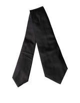 Dolce & Gabbana Black Satin Silk Blend Adjustable Women Tied Necktie Tie