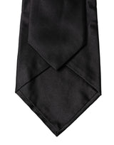 Dolce & Gabbana Black Satin Silk Blend Adjustable Women Tied Necktie Tie