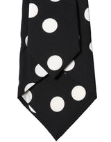 Dolce & Gabbana Black White Polka Dot Silk Adjustable Women Necktie Tie