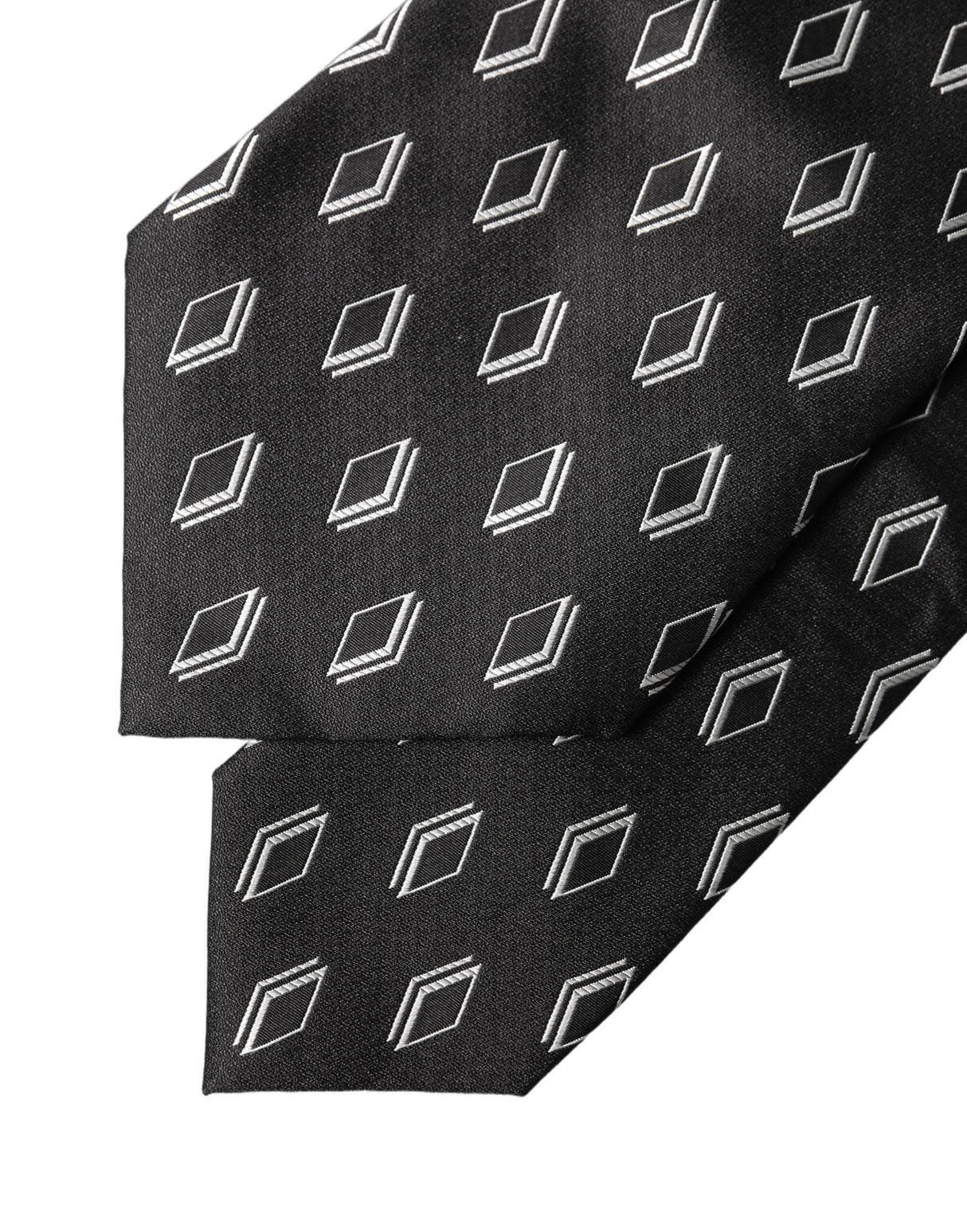 Dolce & Gabbana Black Patterned Silk Adjustable Women Tied Necktie Tie