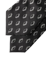 Dolce & Gabbana Black Patterned Silk Adjustable Women Tied Necktie Tie