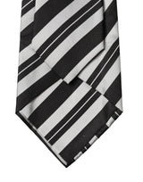 Dolce & Gabbana Black White Stripes Silk Adjustable Women Necktie Tie