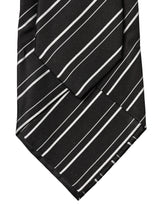 Dolce & Gabbana Black White Stripes Silk Adjustable Women Necktie Tie