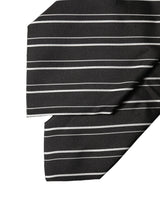 Dolce & Gabbana Black White Stripes Silk Adjustable Women Necktie Tie