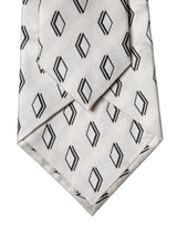 Dolce & Gabbana White Patterned Silk Adjustable Women Tied Necktie Tie