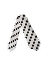 Dolce & Gabbana White Black Stripes Silk Adjustable Women Necktie Tie