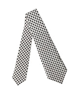Dolce & Gabbana White Black Polka Dot Silk Adjustable Women Necktie Tie