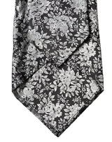 Dolce & Gabbana Black Silver Floral Silk Adjustable Women Necktie Tie