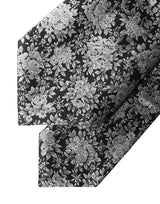 Dolce & Gabbana Black Silver Floral Silk Adjustable Women Necktie Tie