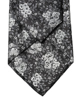 Dolce & Gabbana Black White Floral Silk Adjustable Women Necktie Tie