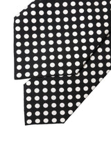 Dolce & Gabbana Black White Polka Dot Silk Adjustable Women Necktie Tie