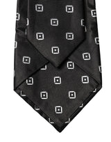 Dolce & Gabbana Black White Geometric Silk Adjustable Women Necktie Tie