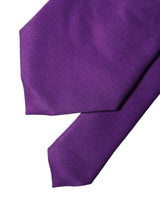 Dolce & Gabbana Purple Polyester Satin Adjustable Women Tied Necktie Tie