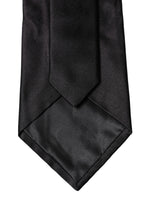 Dolce & Gabbana Black Solid Satin Silk Adjustable Women Necktie Tie