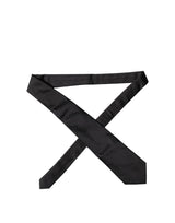 Dolce & Gabbana Black Solid Satin Silk Adjustable Women Necktie Tie