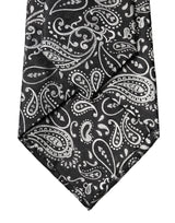 Dolce & Gabbana Black White Paisley Silk Adjustable Women Necktie Tie