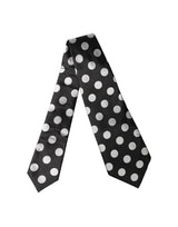 Dolce & Gabbana Black White Polka Dot Silk Adjustable Women Necktie Tie